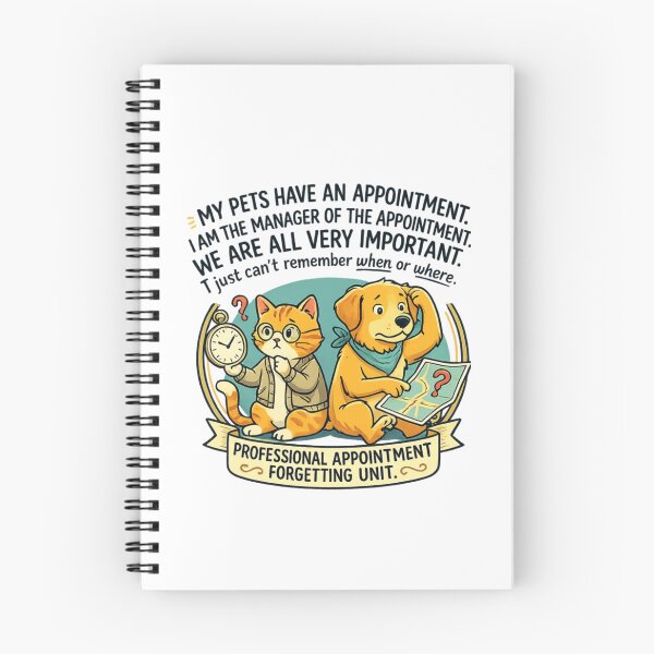 Item preview, Funny Pet Appointment Forgetting Cat & Dog PNG | Transparent Background T-Shirt Design designed and sold by arifali786.