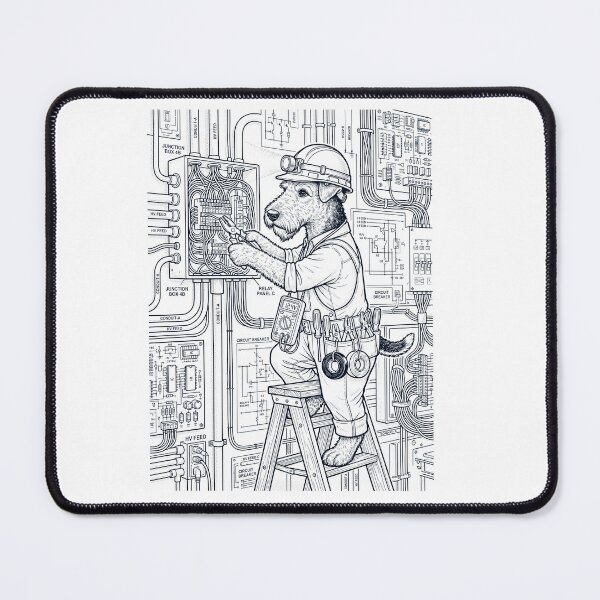 Item preview, Vintage Airedale Terrier Electrician Dog Dad Mom Lover designed and sold by DoodleTortle.