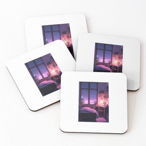 Item preview, Cozy Rainy Night Bedroom Lo-fi Aesthetic designed and sold by lofiasia.