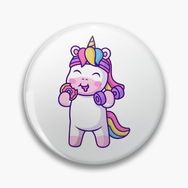Item preview, Funny Gym Unicorn Eating Donut Fitness Cartoon designed and sold by Jerbilsmouse.