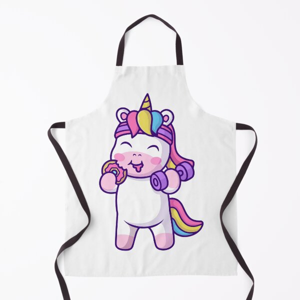 Item preview, Funny Gym Unicorn Eating Donut Fitness Cartoon designed and sold by Jerbilsmouse.