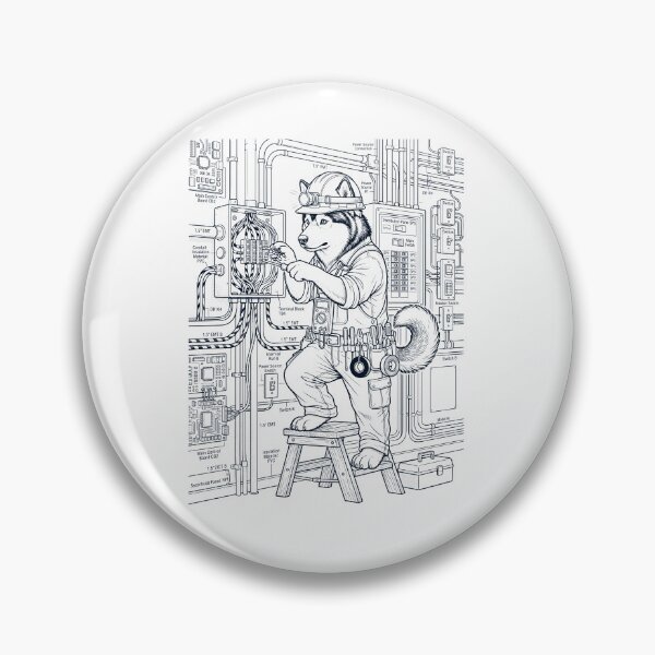 Item preview, Vintage Alaskan Malamute Electrician Dog Dad Mom Lover designed and sold by DoodleTortle.