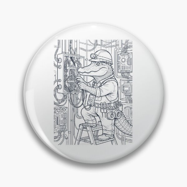 Aperçu de l'œuvre Électricien alligator vintage amoureux des animaux créée et vendue par DoodleTortle.