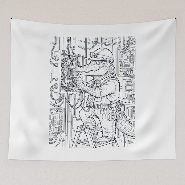 Item preview, Vintage Alligator Electrician Animal Lover designed and sold by DoodleTortle.