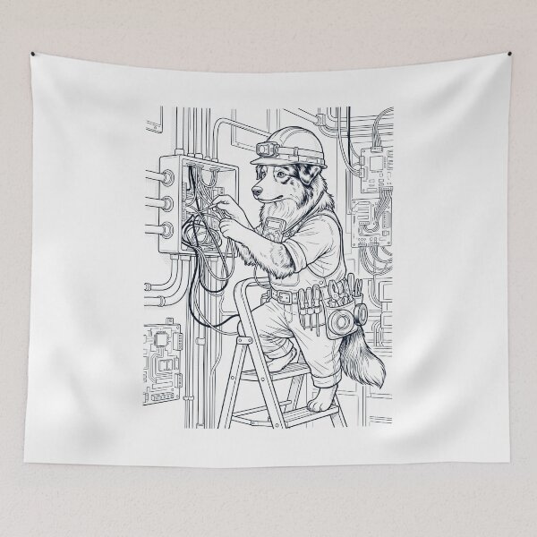 Item preview, Vintage Australian Shepherd Electrician Dog Dad Mom Lover designed and sold by DoodleTortle.