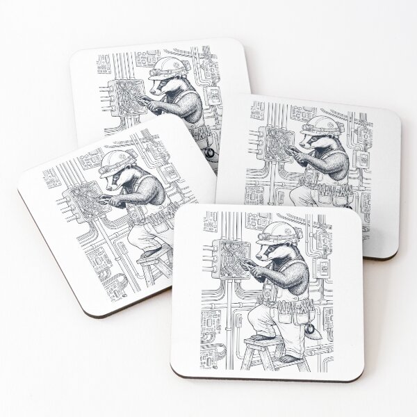 Item preview, Vintage Badger Electrician Animal Lover designed and sold by DoodleTortle.