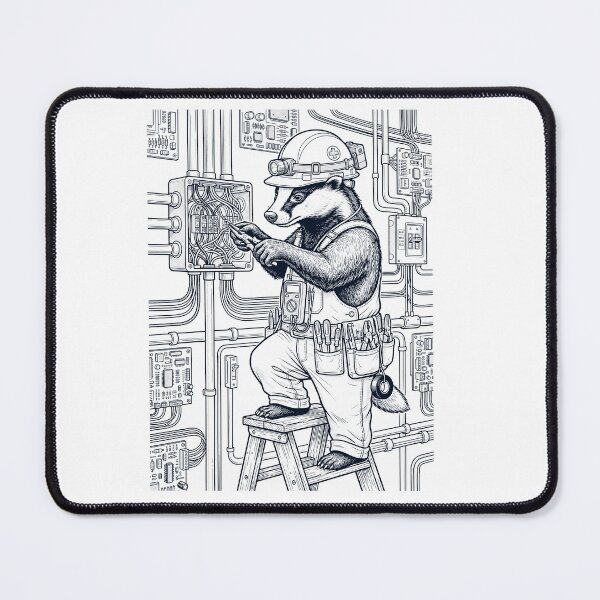 Item preview, Vintage Badger Electrician Animal Lover designed and sold by DoodleTortle.