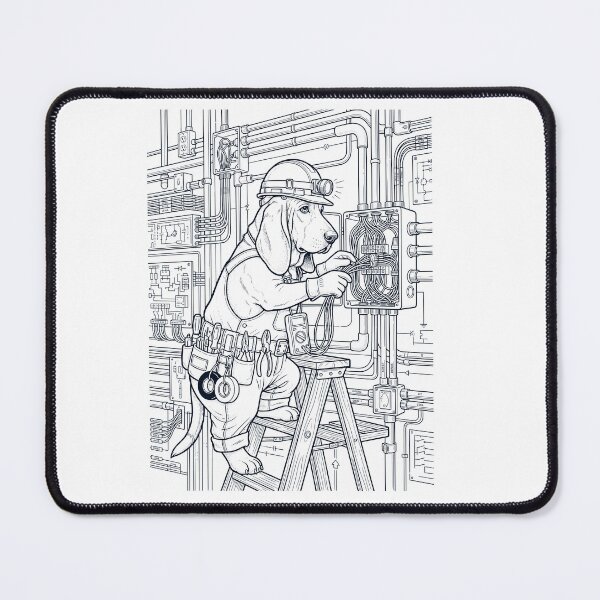 Item preview, Vintage Basset Hound Electrician Dog Dad Mom Lover designed and sold by DoodleTortle.