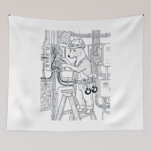 Item preview, Vintage Basenji Electrician Dog Dad Mom Lover designed and sold by DoodleTortle.