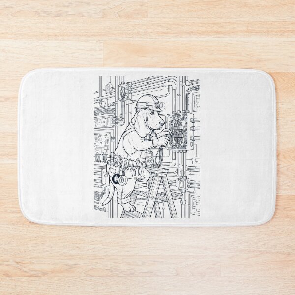 Item preview, Vintage Basset Hound Electrician Dog Dad Mom Lover designed and sold by DoodleTortle.