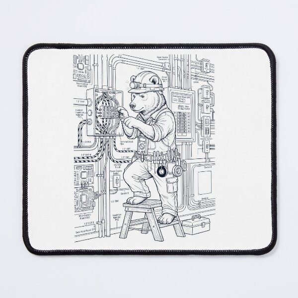 Item preview, Vintage Bear Electrician Animal Lover designed and sold by DoodleTortle.