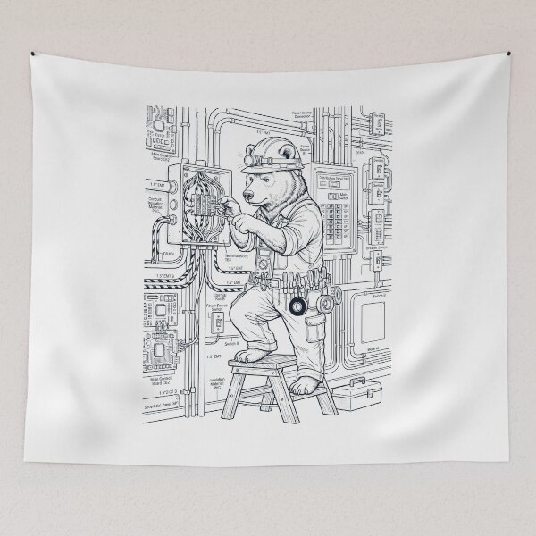 Item preview, Vintage Bear Electrician Animal Lover designed and sold by DoodleTortle.