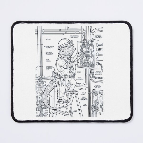Item preview, Vintage Bearded Dragon Electrician Animal Lover designed and sold by DoodleTortle.