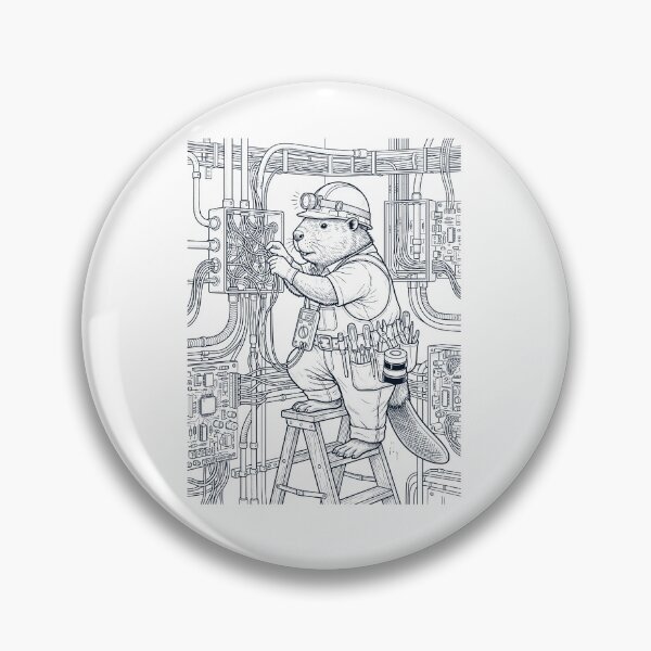 Item preview, Vintage Beaver Electrician Animal Lover designed and sold by DoodleTortle.