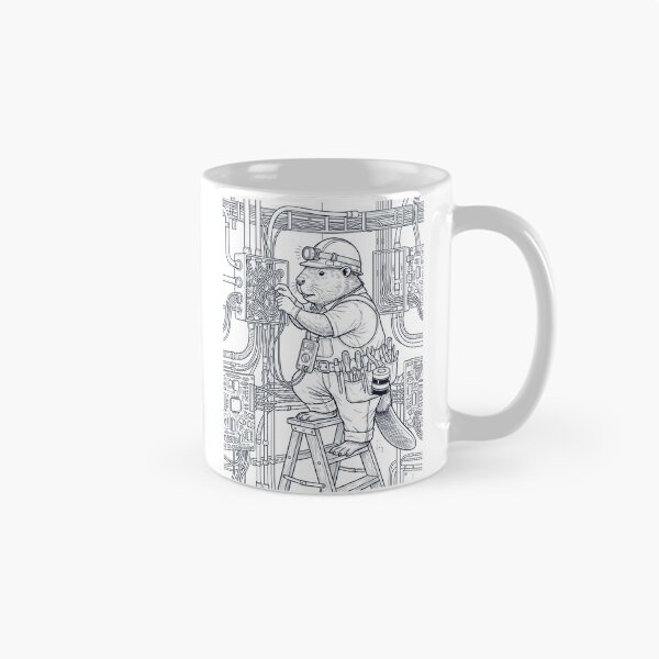 Item preview, Vintage Beaver Electrician Animal Lover designed and sold by DoodleTortle.