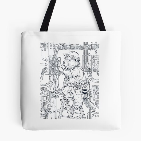 Item preview, Vintage Beaver Electrician Animal Lover designed and sold by DoodleTortle.
