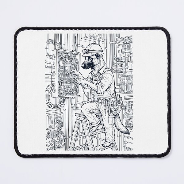 Item preview, Vintage Belgian Malinois Electrician Dog Dad Mom Lover designed and sold by DoodleTortle.