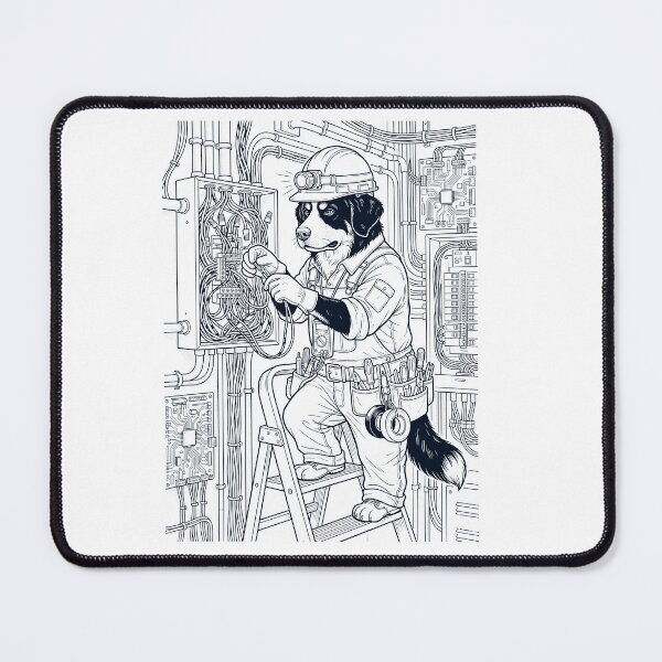 Item preview, Vintage Bernese Mountain Dog Electrician Dog Dad Mom Lover designed and sold by DoodleTortle.