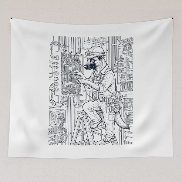 Item preview, Vintage Belgian Malinois Electrician Dog Dad Mom Lover designed and sold by DoodleTortle.