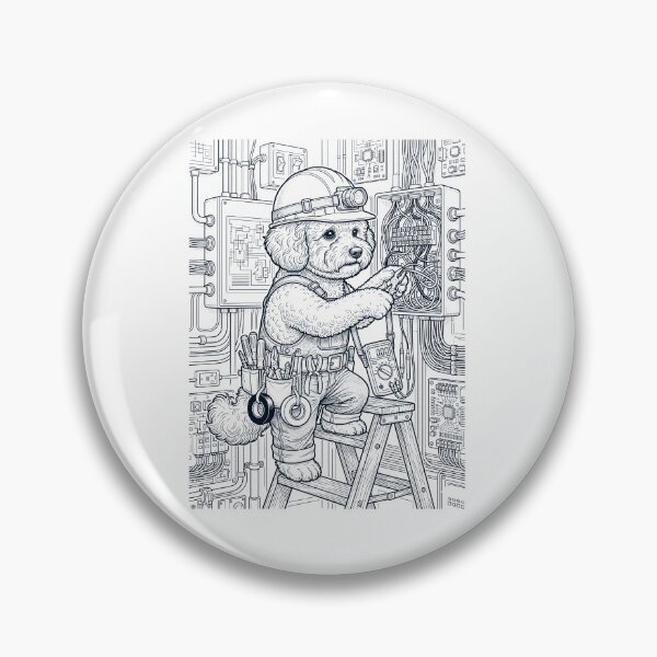 Item preview, Vintage Bichon Frise Electrician Dog Dad Mom Lover designed and sold by DoodleTortle.