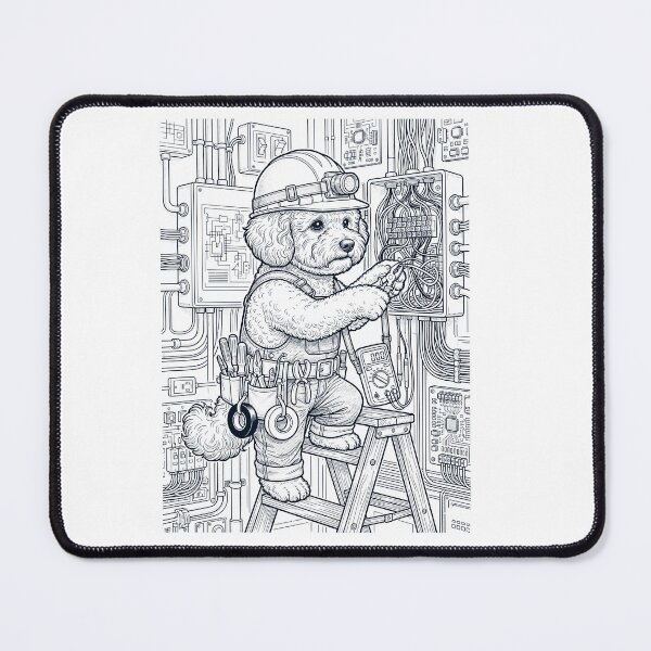 Item preview, Vintage Bichon Frise Electrician Dog Dad Mom Lover designed and sold by DoodleTortle.