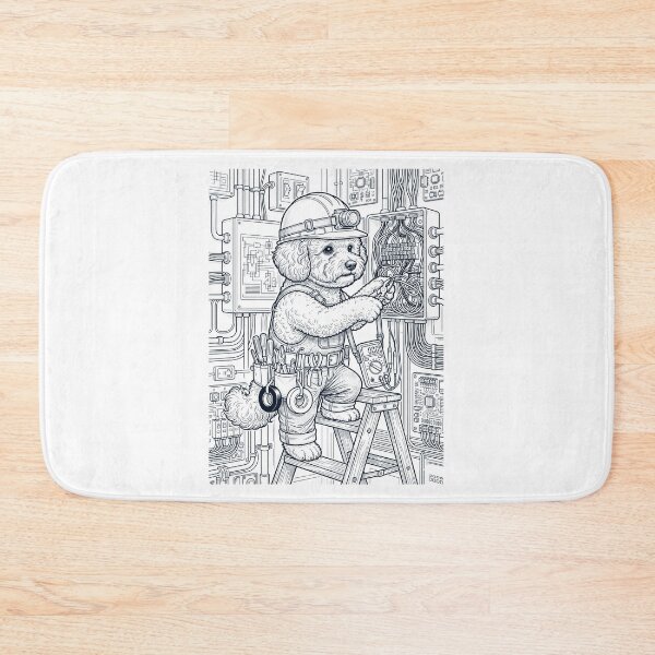 Item preview, Vintage Bichon Frise Electrician Dog Dad Mom Lover designed and sold by DoodleTortle.