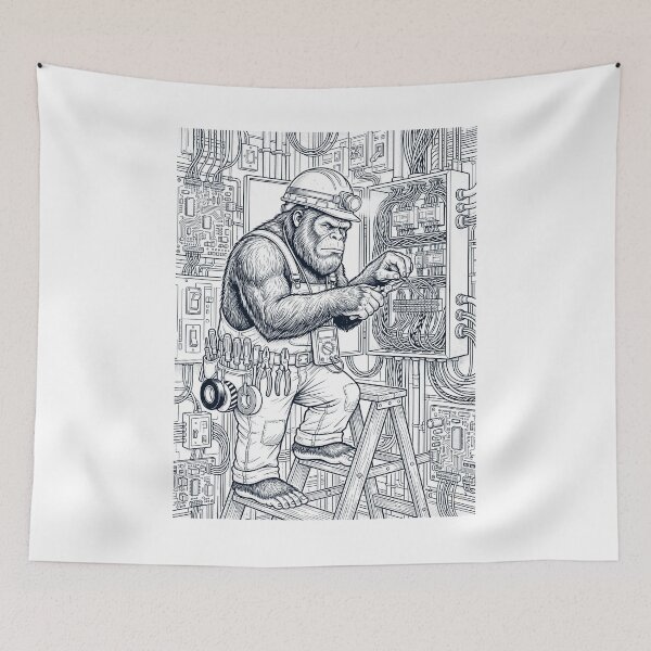 Item preview, Vintage Bigfoot Electrician Animal Lover designed and sold by DoodleTortle.