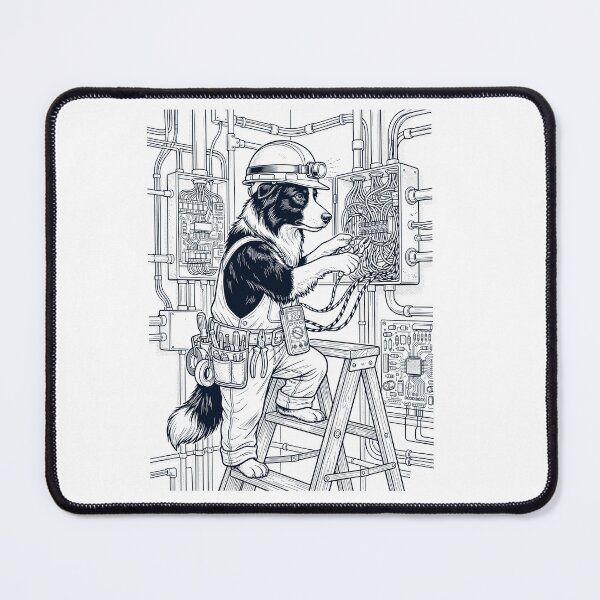 Item preview, Vintage Border Collie Electrician Dog Dad Mom Lover designed and sold by DoodleTortle.