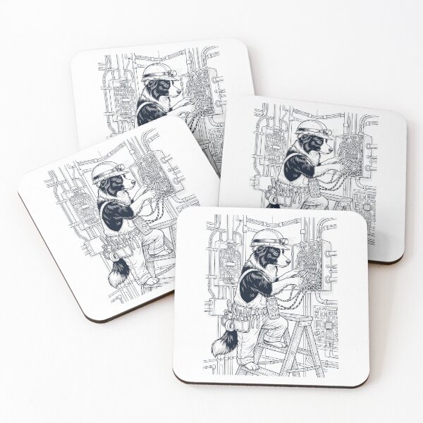Item preview, Vintage Border Collie Electrician Dog Dad Mom Lover designed and sold by DoodleTortle.
