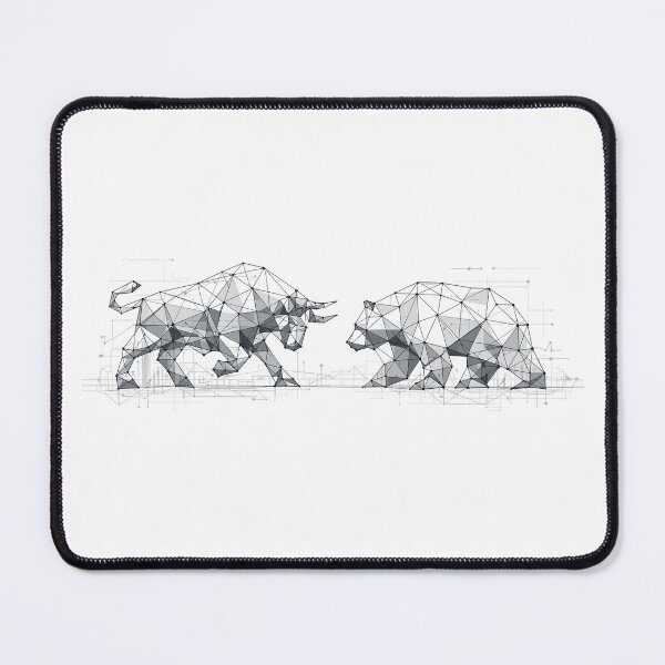 Item preview, Bull and Bear: Modern Low-Poly Art Design designed and sold by Pineapple-Tree.
