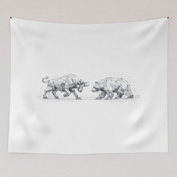 Item preview, Bull and Bear: Modern Low-Poly Art Design designed and sold by Pineapple-Tree.