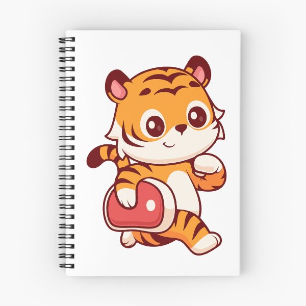 Item preview, Cute Baby Tiger Running with Meat Steak designed and sold by Jerbilsmouse.