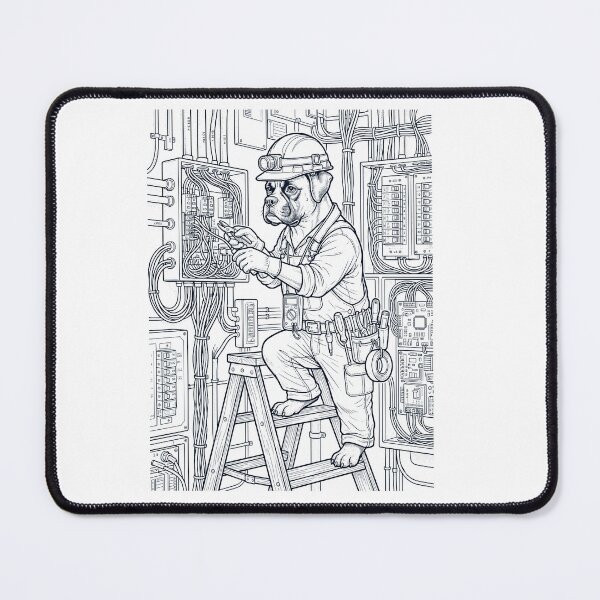 Item preview, Vintage Boxer Dog Electrician Dog Dad Mom Lover designed and sold by DoodleTortle.
