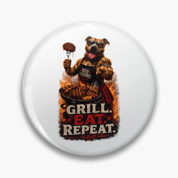 Item preview, Grill Eat Repeat Funny BBQ Design ,Backyard Grilling Gift for Grill Master designed and sold by GGAUL.