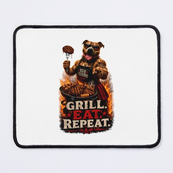 Item preview, Grill Eat Repeat Funny BBQ Design ,Backyard Grilling Gift for Grill Master designed and sold by GGAUL.