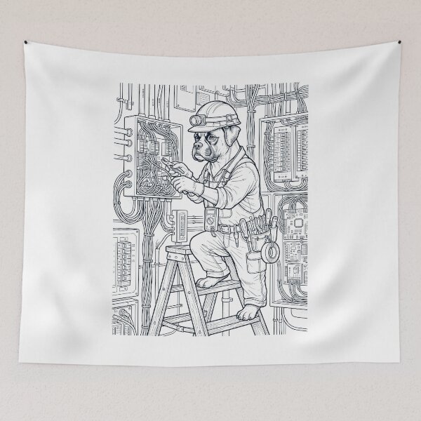 Item preview, Vintage Boxer Dog Electrician Dog Dad Mom Lover designed and sold by DoodleTortle.