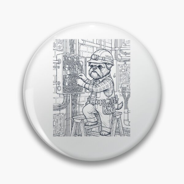 Item preview, Vintage Brussels Griffon Electrician Dog Dad Mom Lover designed and sold by DoodleTortle.