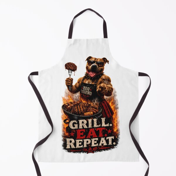 Item preview, Grill Eat Repeat Funny BBQ Design ,Backyard Grilling Gift for Grill Master designed and sold by GGAUL.
