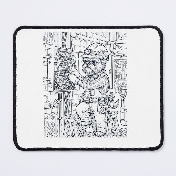Item preview, Vintage Brussels Griffon Electrician Dog Dad Mom Lover designed and sold by DoodleTortle.