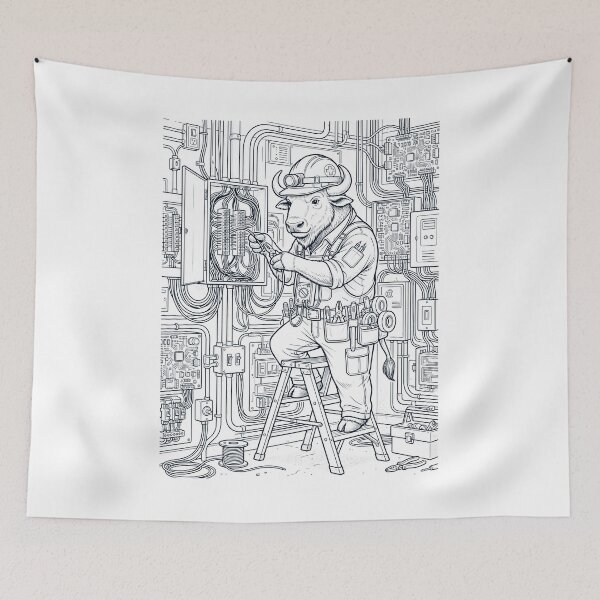 Item preview, Vintage Buffalo Electrician Animal Lover designed and sold by DoodleTortle.