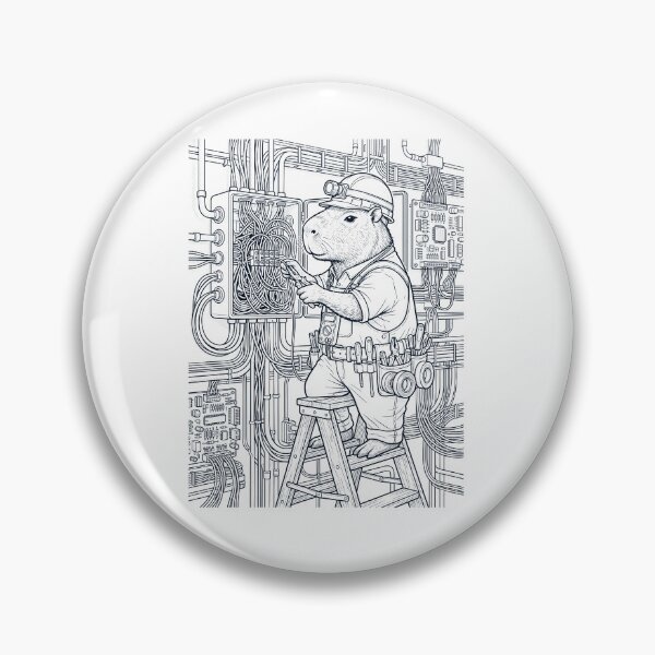 Item preview, Vintage Capybara Electrician Animal Lover designed and sold by DoodleTortle.