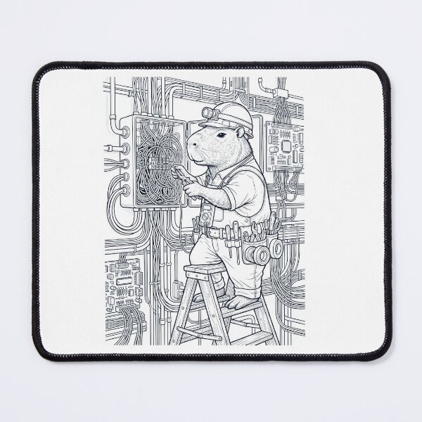 Item preview, Vintage Capybara Electrician Animal Lover designed and sold by DoodleTortle.