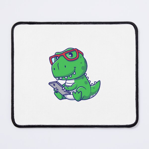 Item preview, Cute Nerd T-Rex Dinosaur Using Smartphone designed and sold by Jerbilsmouse.