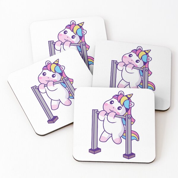 Item preview, Cute Fitness Unicorn Doing Pull Ups Workout designed and sold by Jerbilsmouse.
