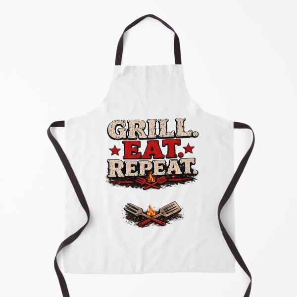 Item preview, Grill Eat Repeat Funny BBQ Design ,Backyard Grilling Gift for Grill Master designed and sold by GGAUL.