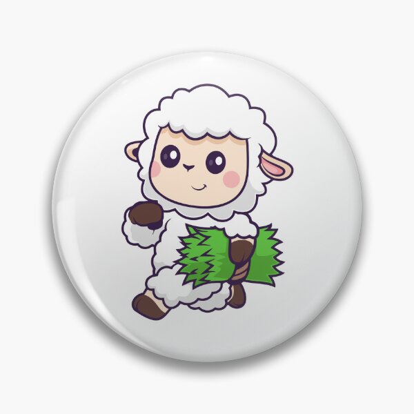 Item preview, Cute Sheep Carrying Green Grass Cartoon designed and sold by Jerbilsmouse.