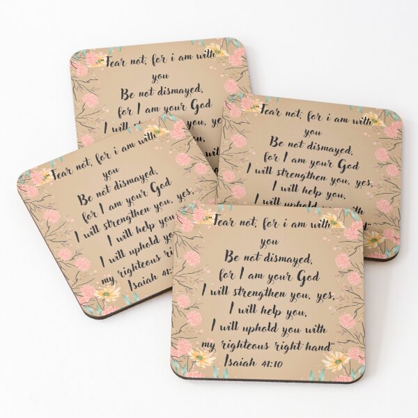 Item preview, Fear Not – Isaiah 41:10 Floral Christian Scripture Wall Art Print designed and sold by photoart1854.