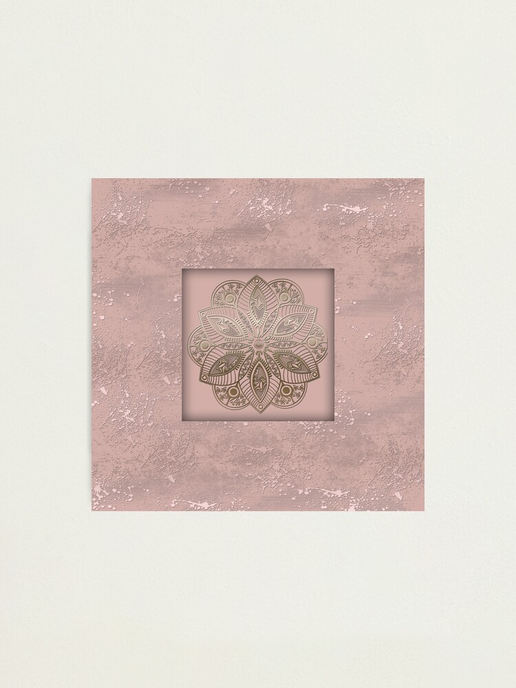 Thumbnail 2 of 3, Photographic Print, Mandala rosegold 2 designed and sold by Katharina Hilmersson.