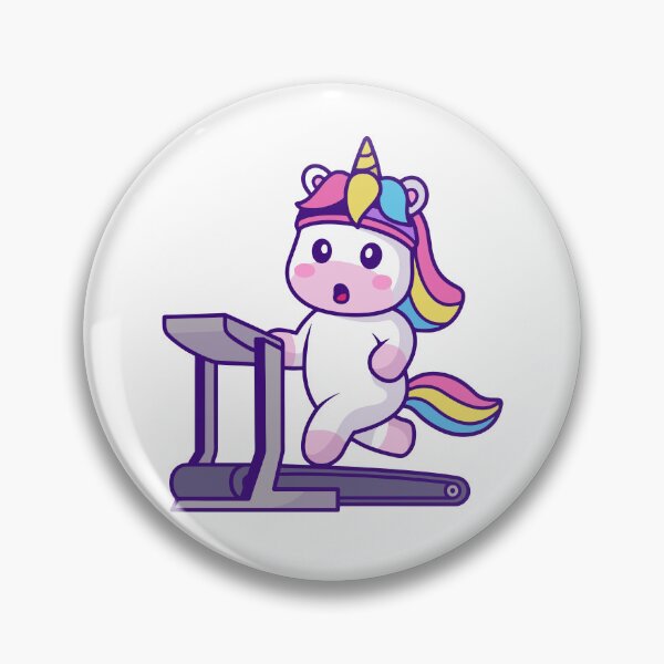 Item preview, Cute Fitness Unicorn Running on Treadmill designed and sold by Jerbilsmouse.