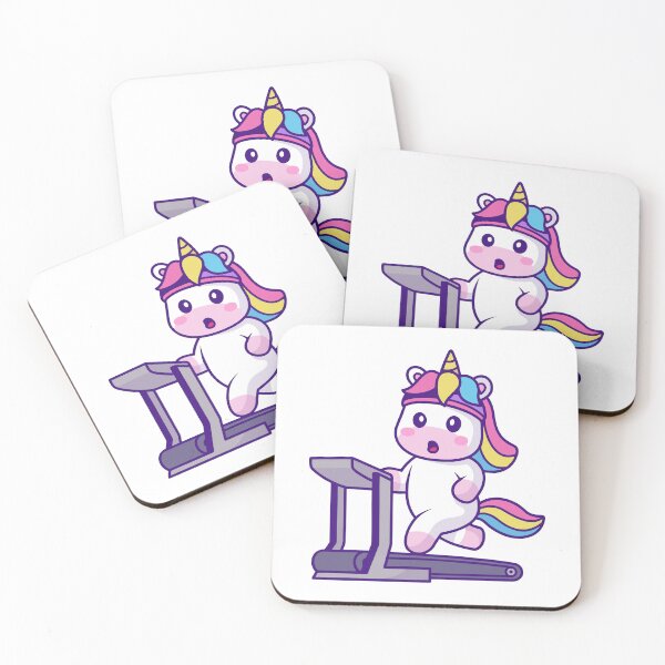Item preview, Cute Fitness Unicorn Running on Treadmill designed and sold by Jerbilsmouse.
